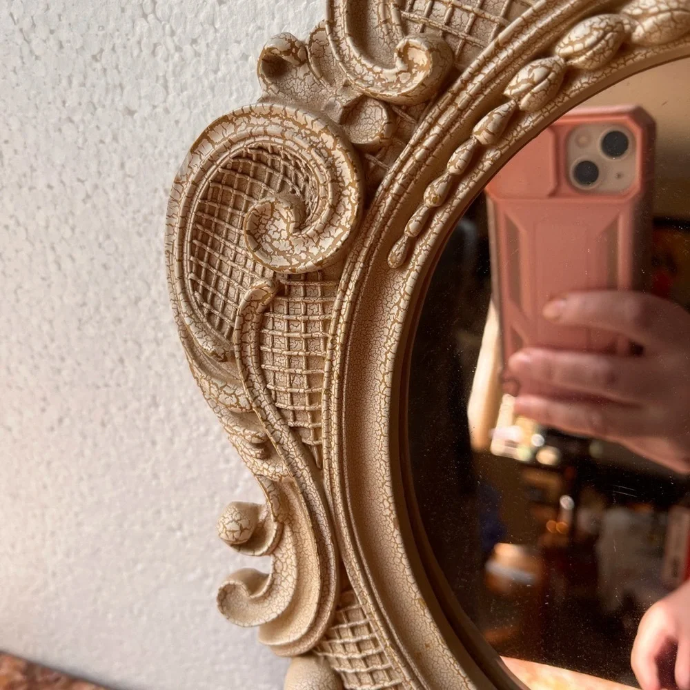 Vintage French Rococo style Oval Mirror wall mirror
